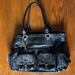 Charlie Lapson Black Leather Shoulder Bag